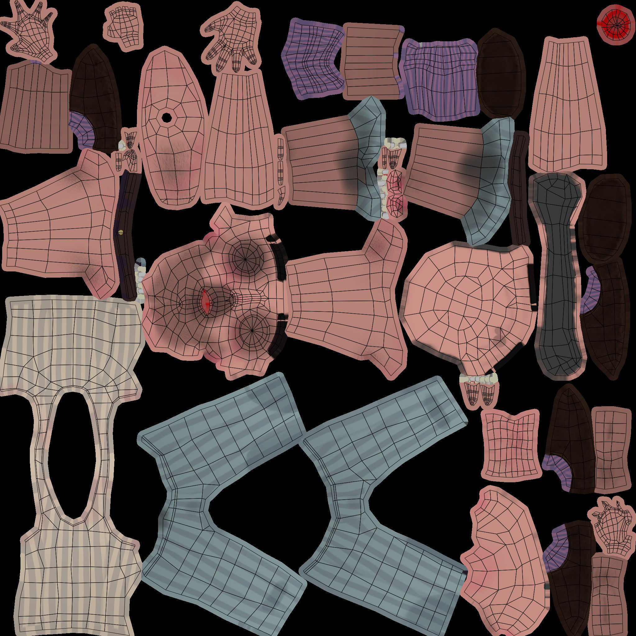 Carl - Rigged Animated Looney Character Low-poly 3D model_2