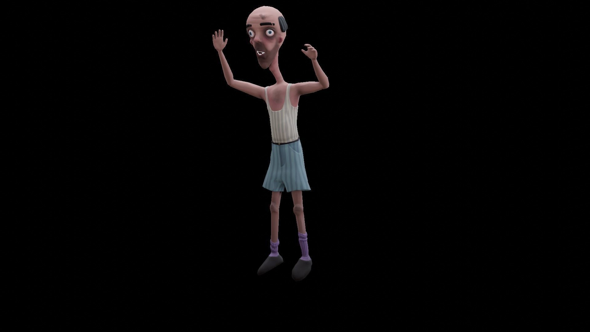 Carl - Rigged Animated Looney Character Low-poly 3D model_12
