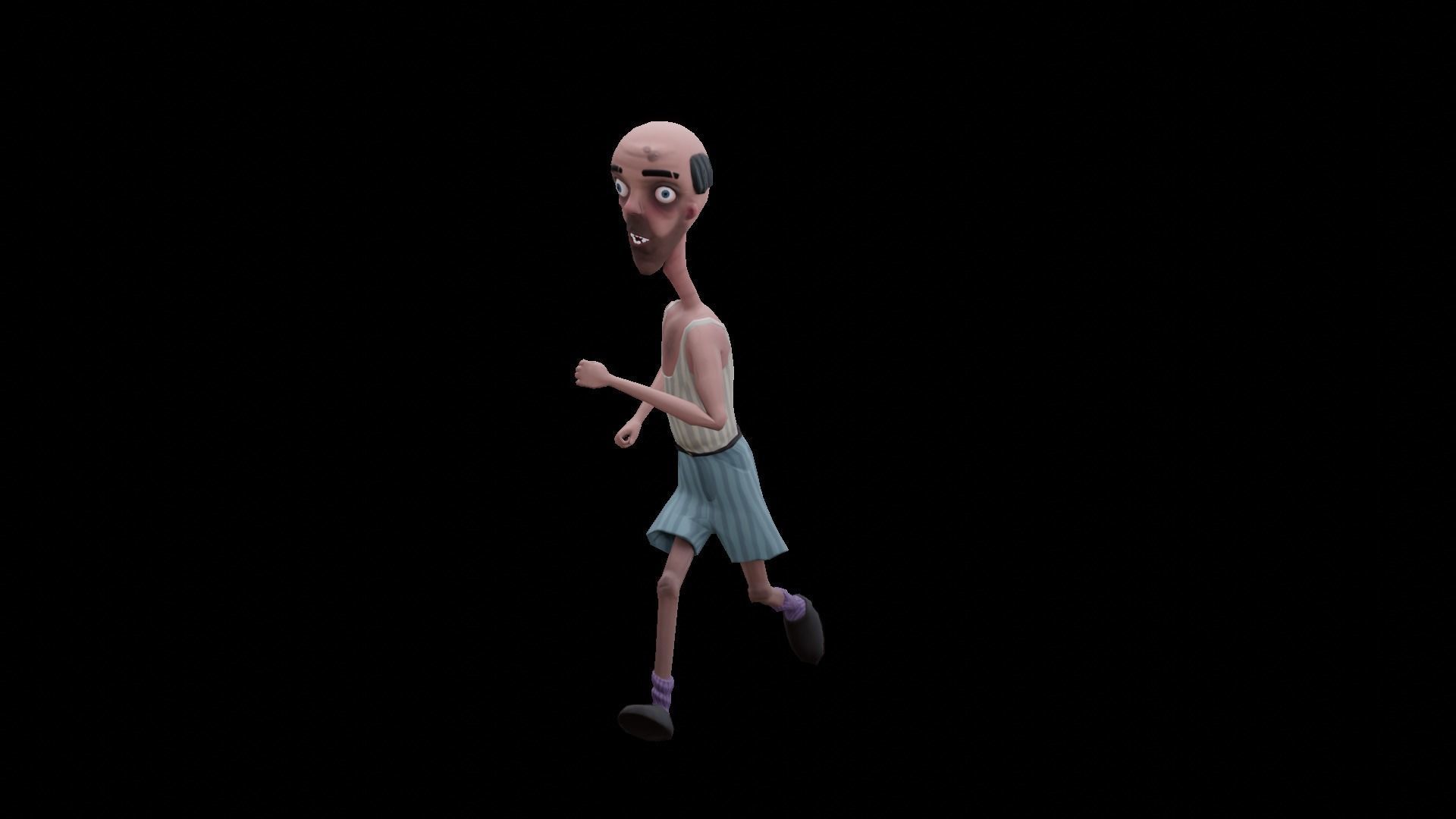 Carl - Rigged Animated Looney Character Low-poly 3D model_11