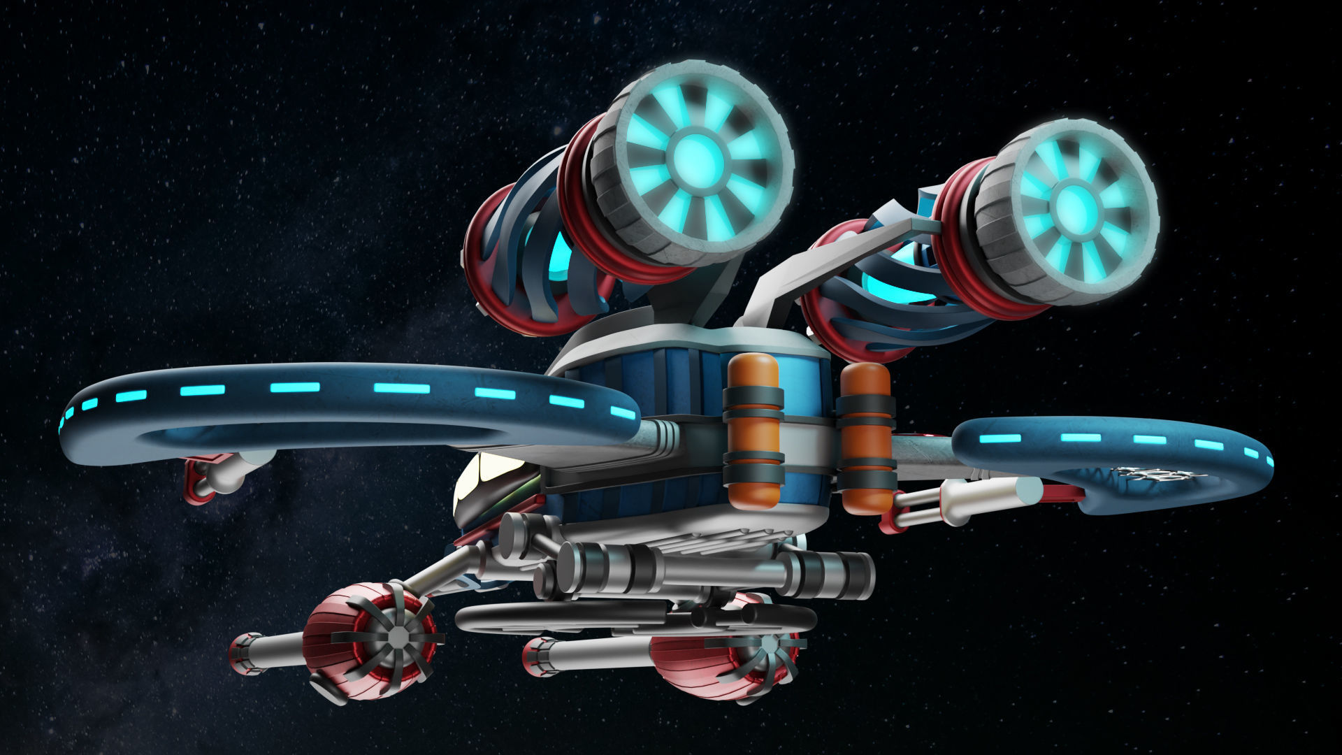 Spaceship 001 3D model_4