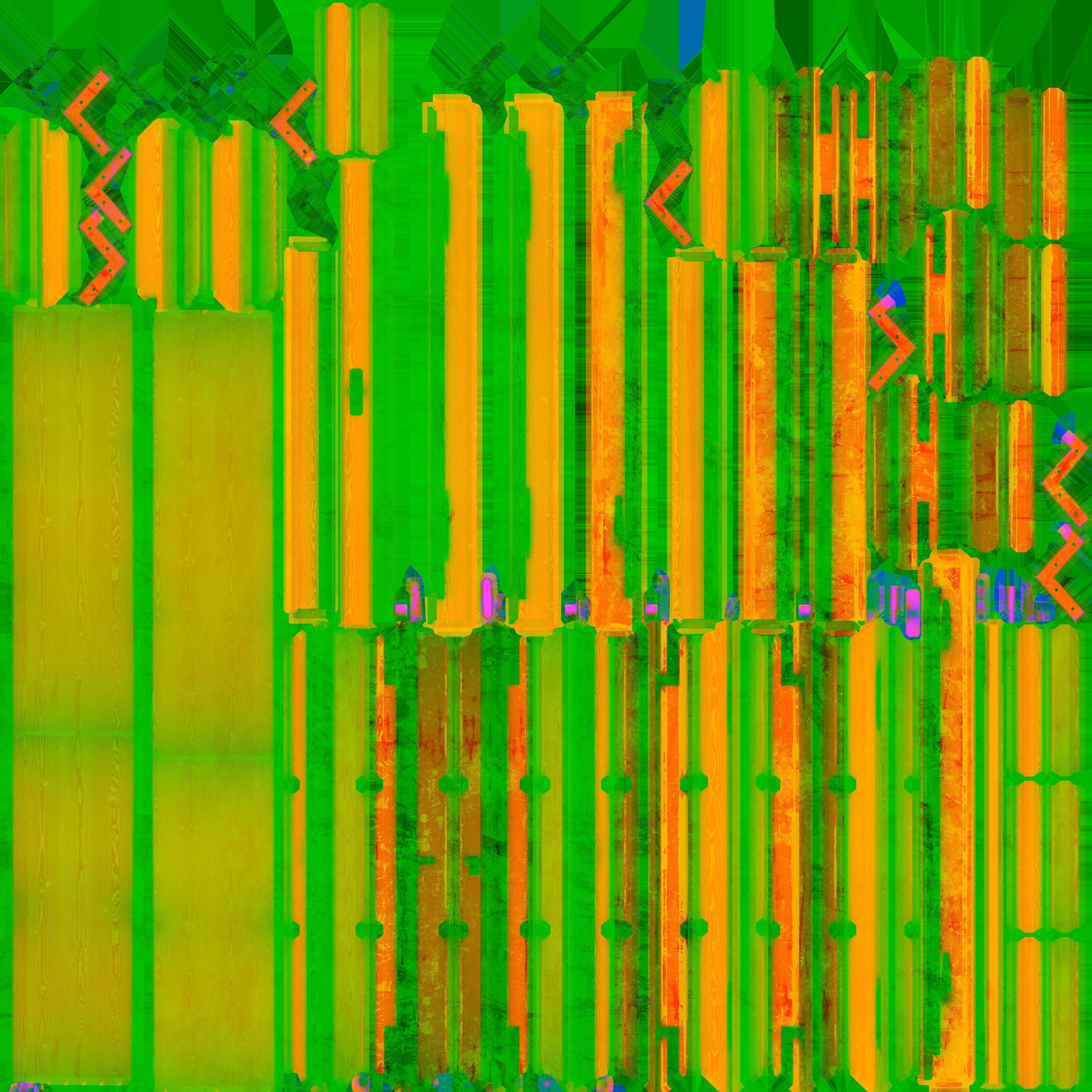 Old Painted Wood Window 3D model_7