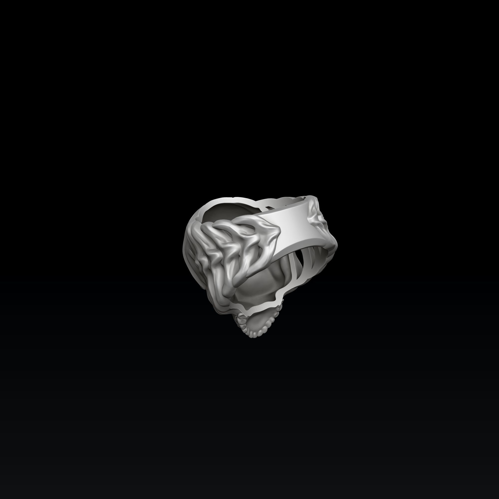 Skull Skeleton Ring 3D print model_6