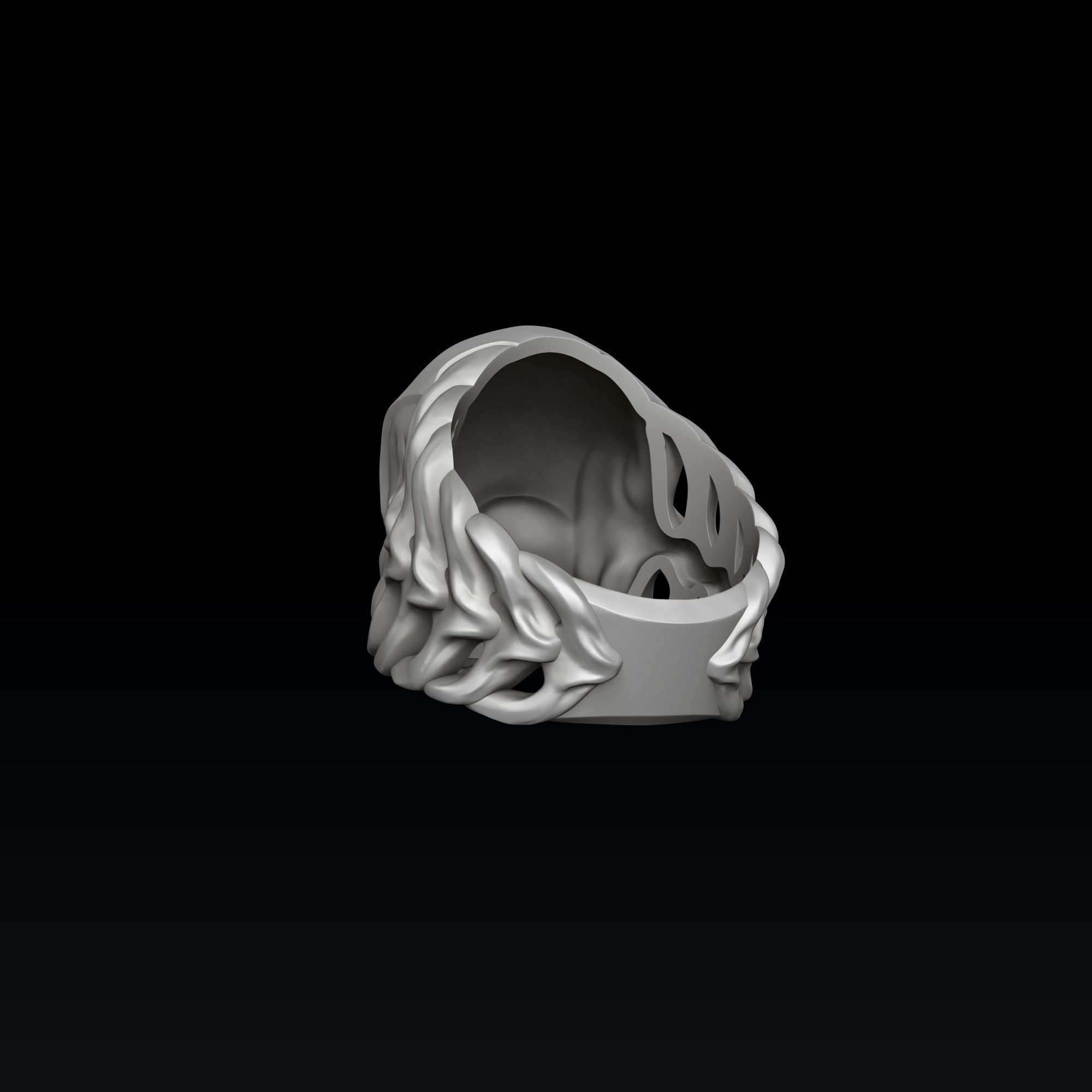 Skull Skeleton Ring 3D print model_3