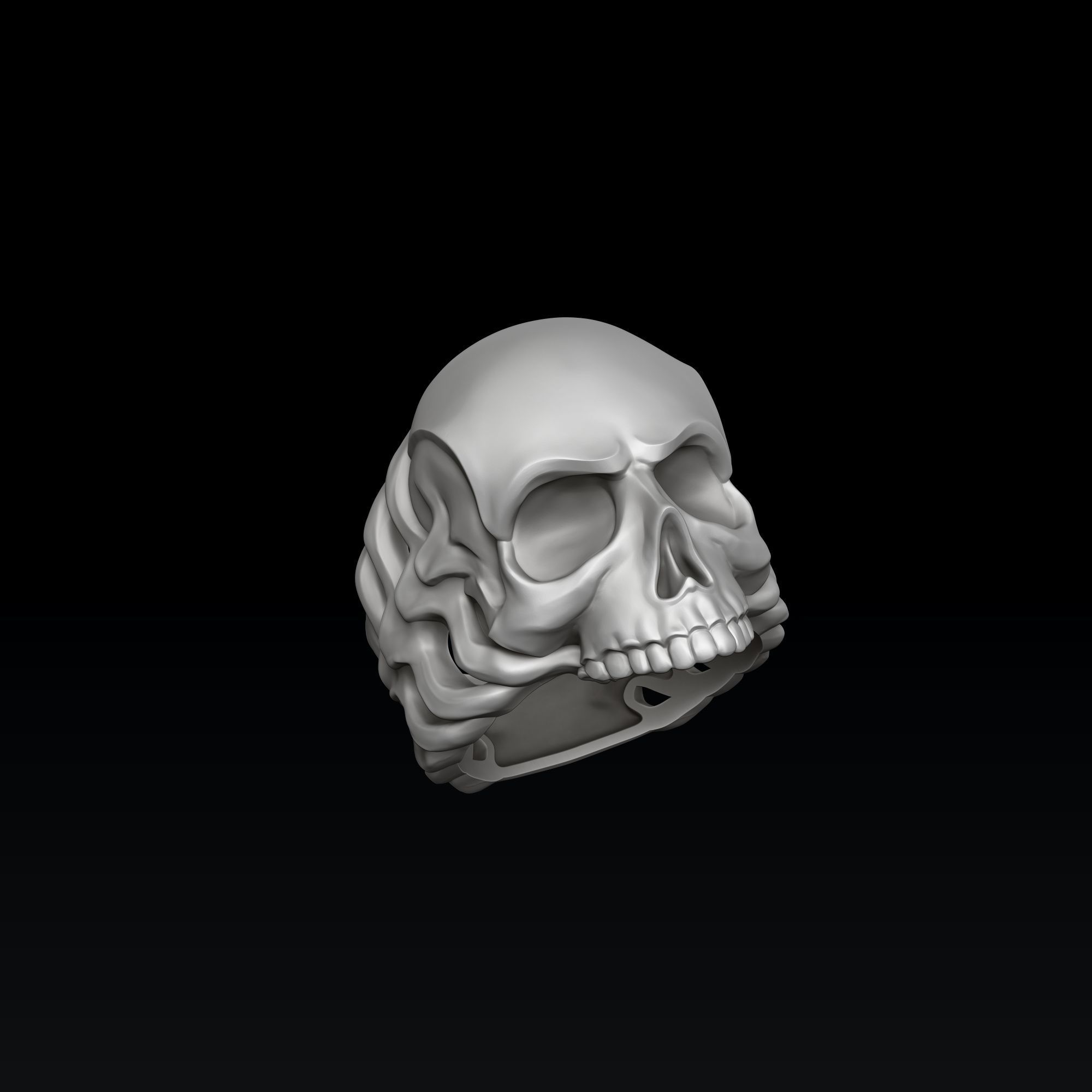 Skull Skeleton Ring 3D print model_5