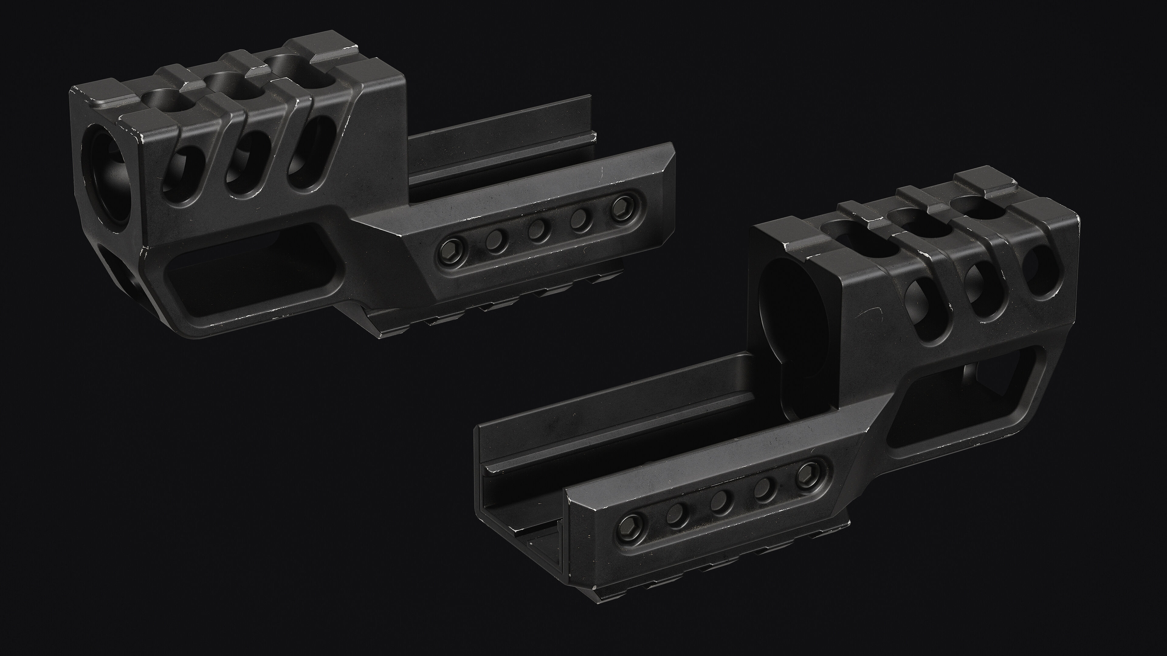Weapon Muzzle - Suppressor Pack Low-poly 3D model_8