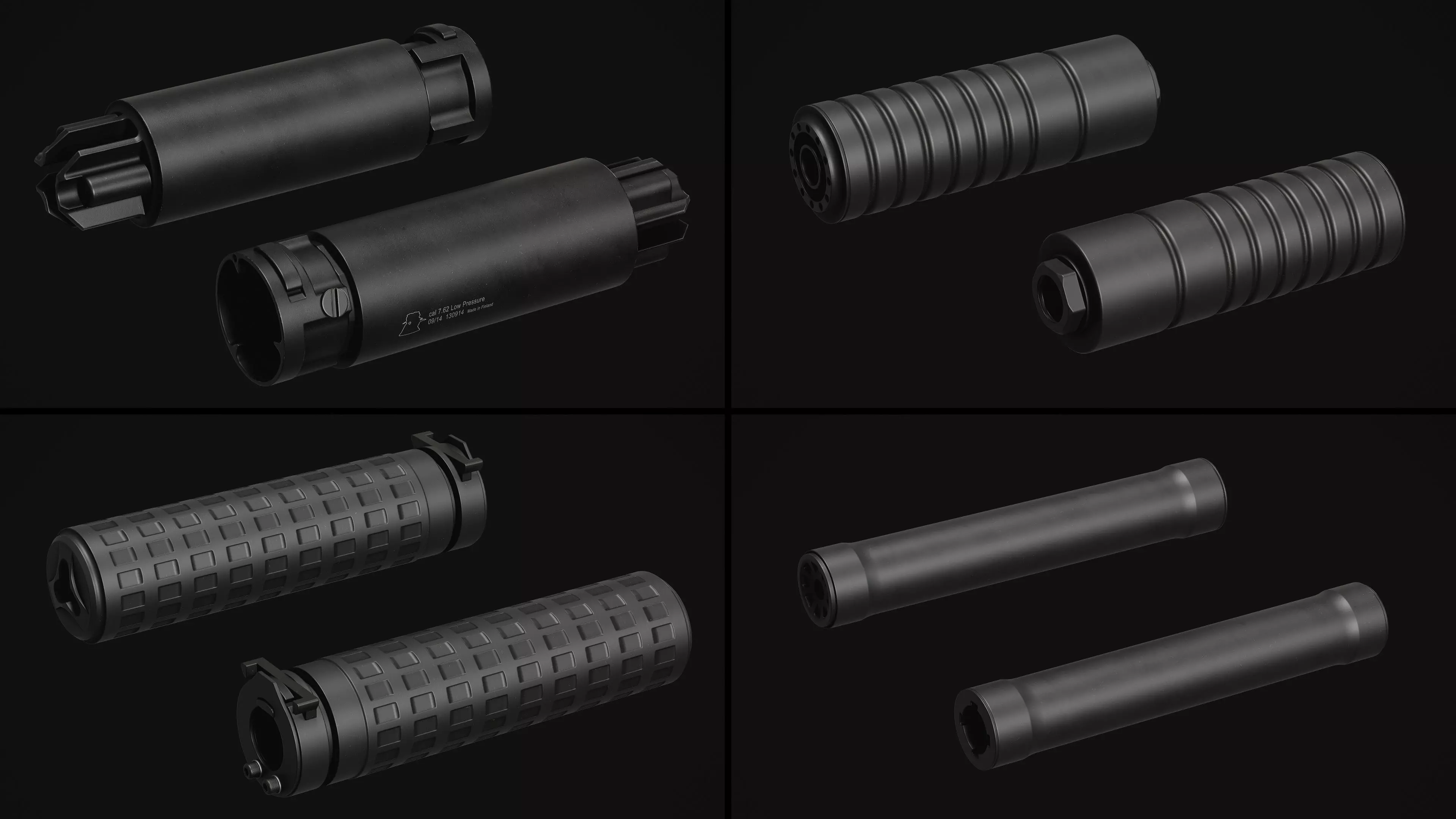 Weapon Muzzle - Suppressor Pack Low-poly 3D model_13