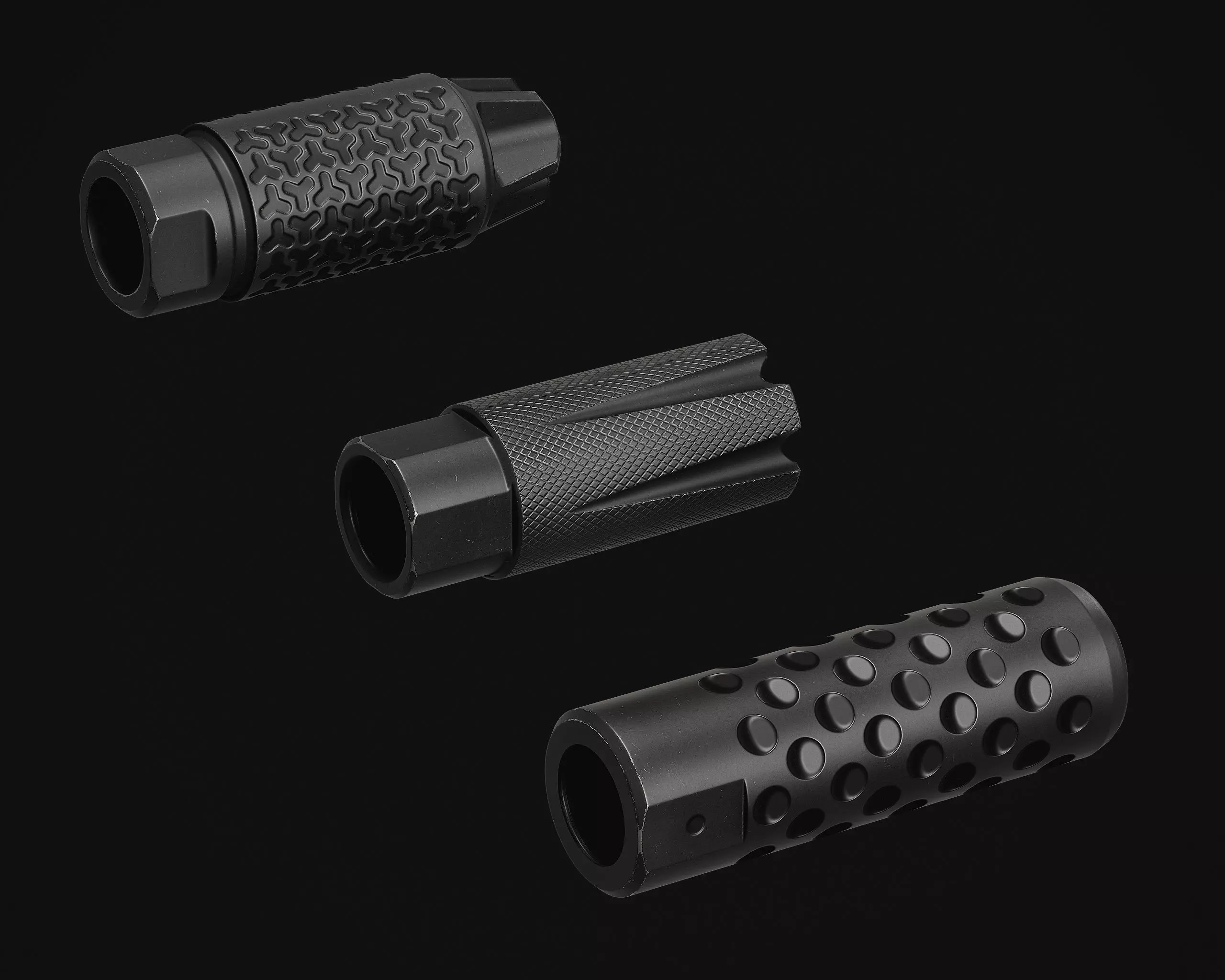 Weapon Muzzle - Suppressor Pack Low-poly 3D model_11
