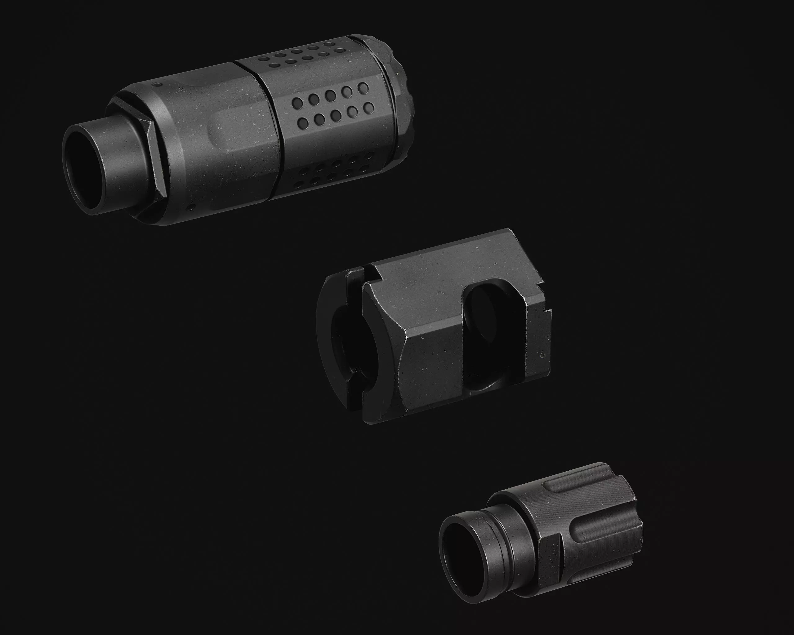 Weapon Muzzle - Suppressor Pack Low-poly 3D model_12