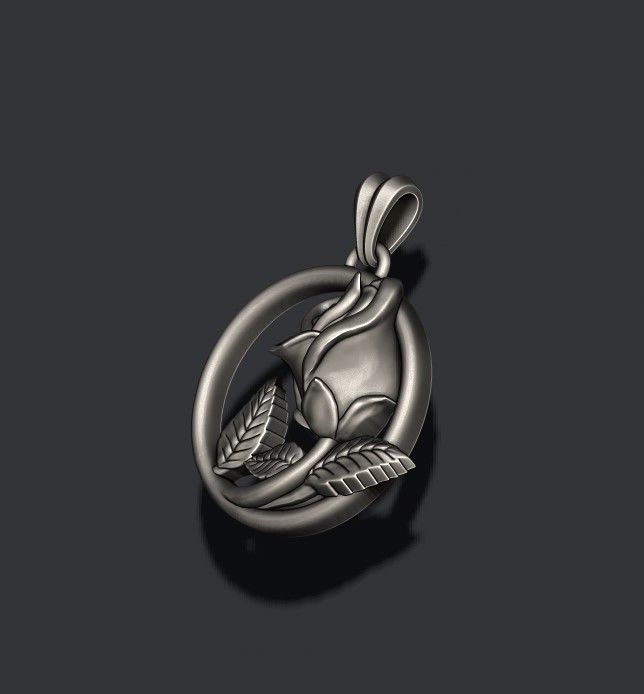 rose  pendant 3D print model_6