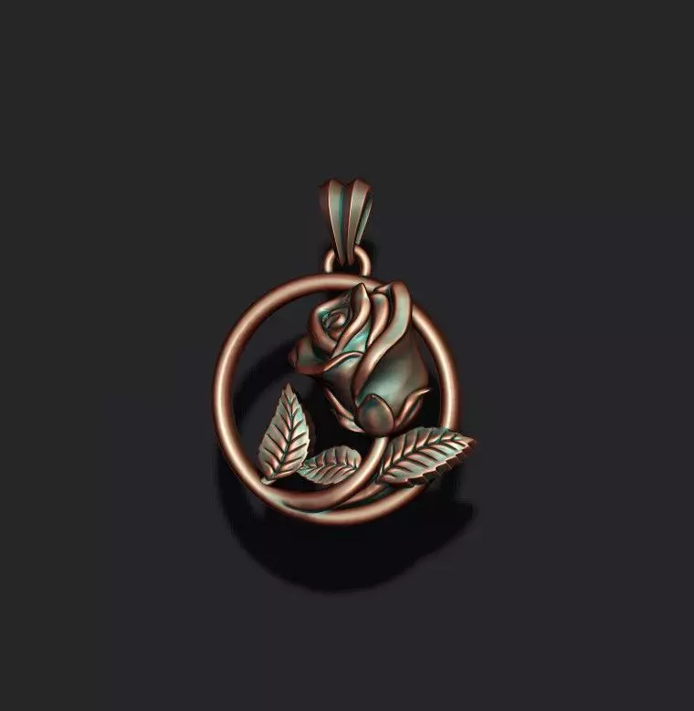 rose  pendant 3D print model_0