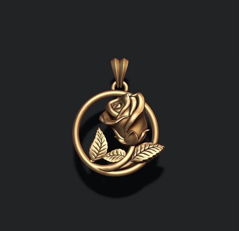 rose  pendant 3D print model_1