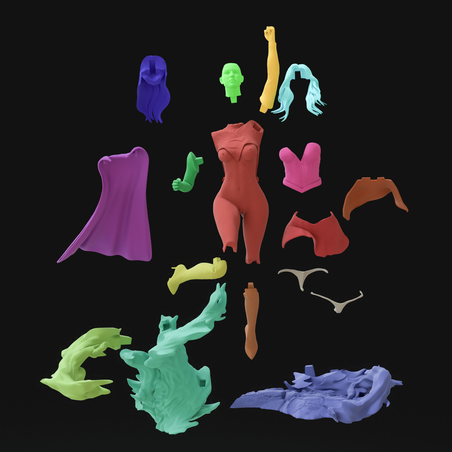 NSFW Super Girl - 3D Print 3D print model_9