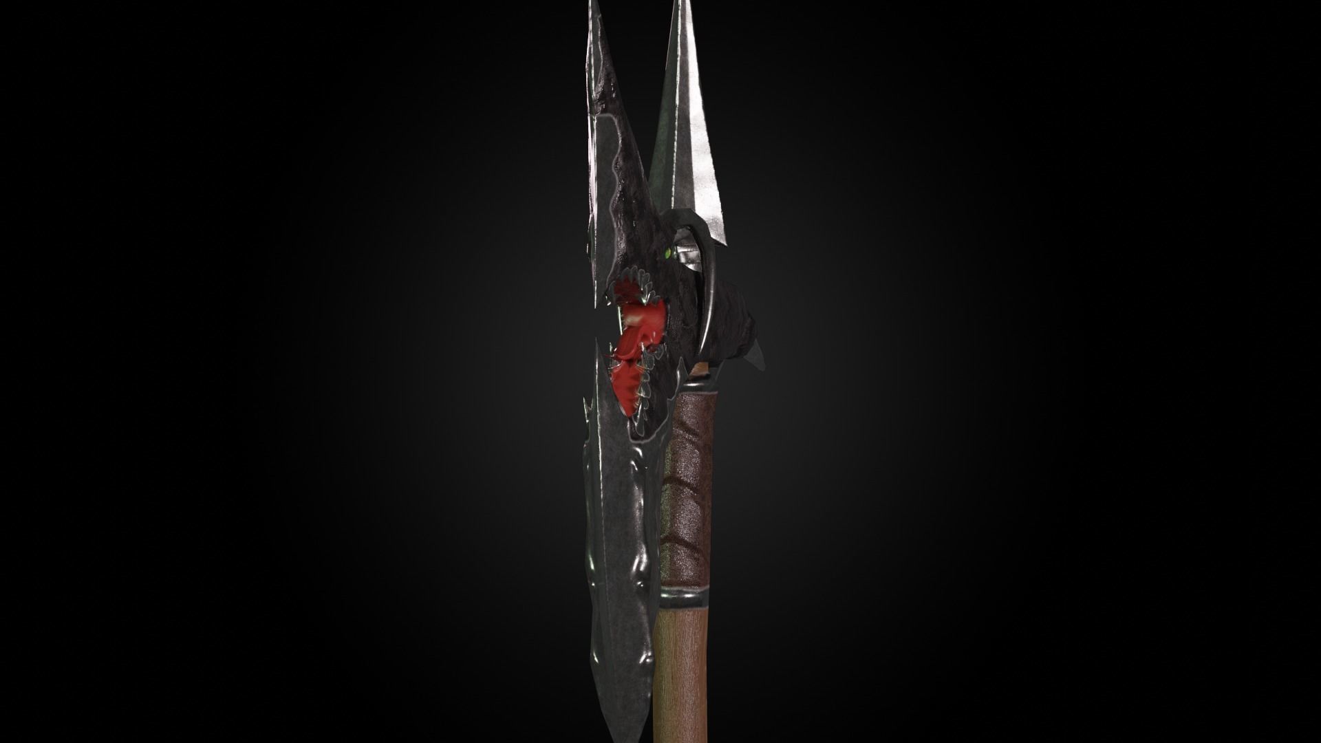 Dragon battleaxe Low-poly 3D model_22