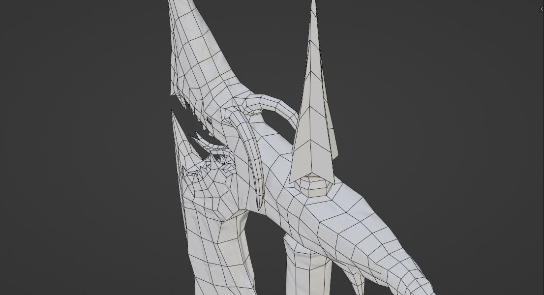 Dragon battleaxe Low-poly 3D model_26