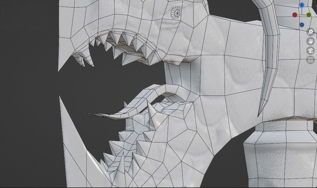 Dragon battleaxe Low-poly 3D model_25