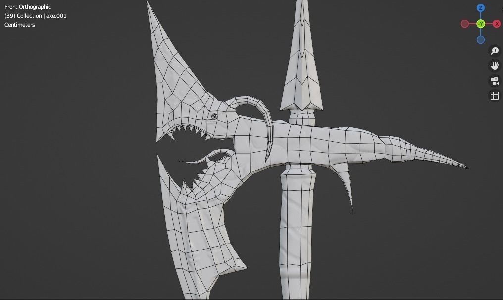 Dragon battleaxe Low-poly 3D model_24