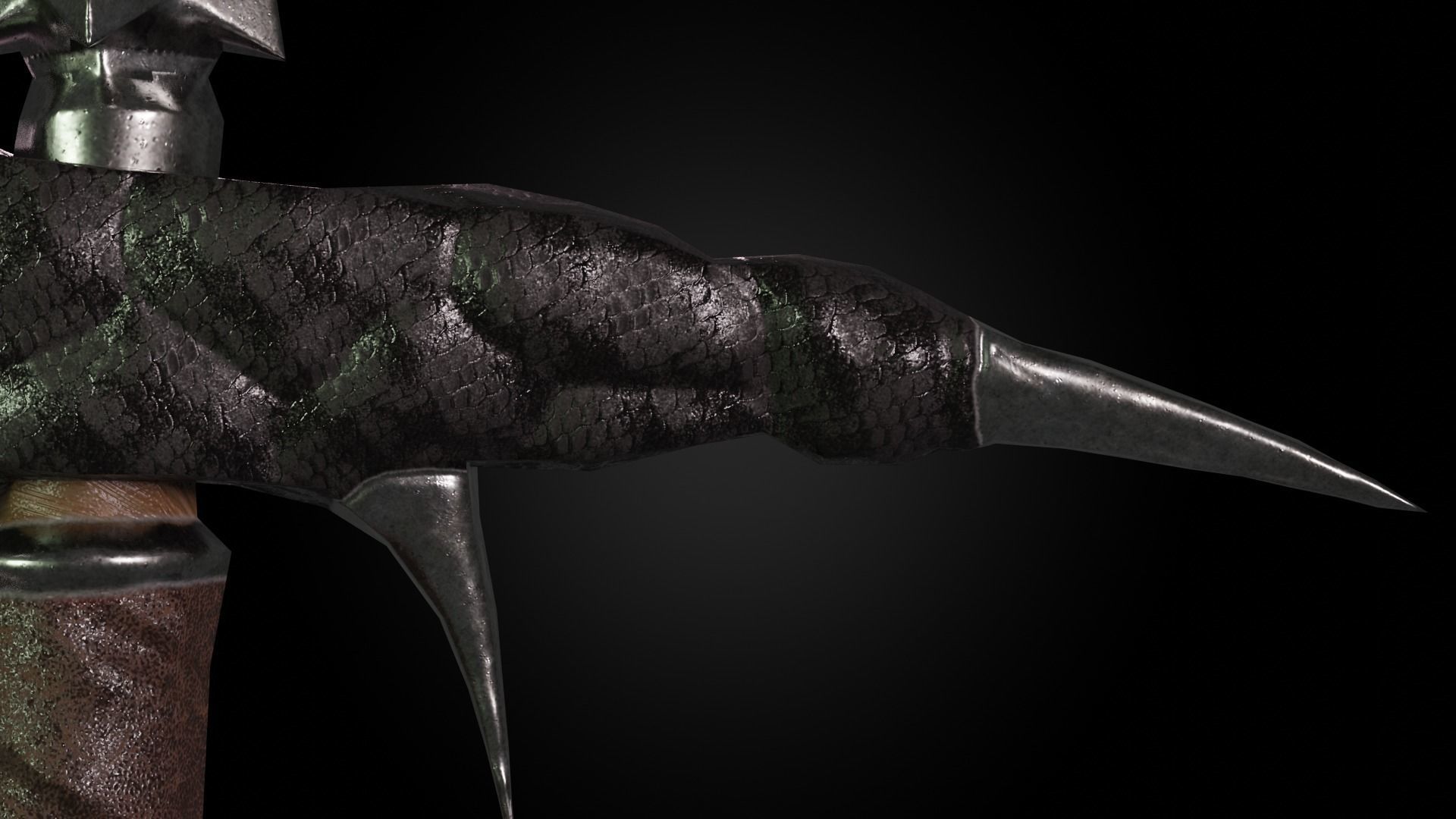 Dragon battleaxe Low-poly 3D model_5