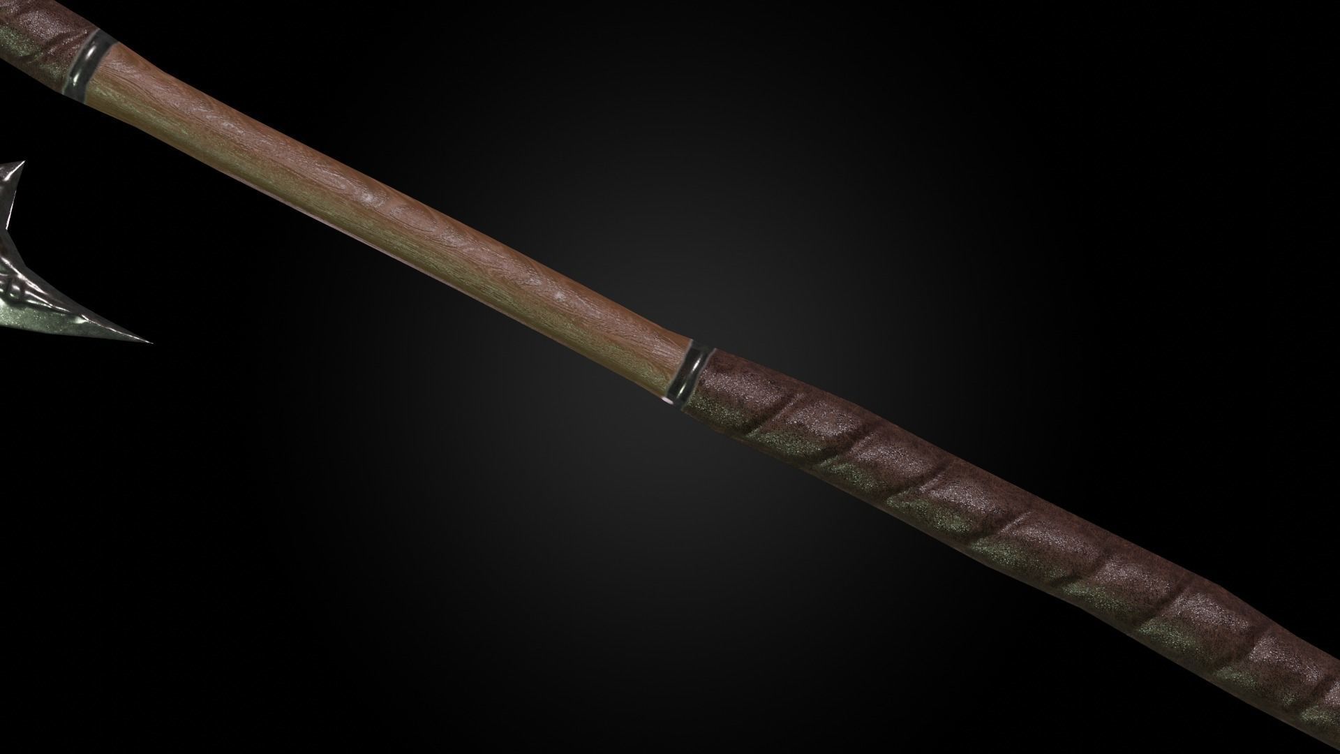Dragon battleaxe Low-poly 3D model_11