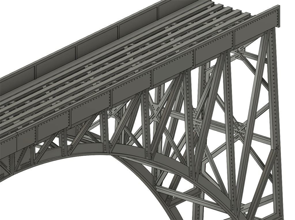 LINE-0004 Steel arc bridge riveted H0-scale 3D print model_7