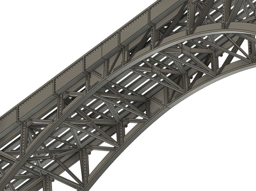 LINE-0004 Steel arc bridge riveted H0-scale 3D print model_6