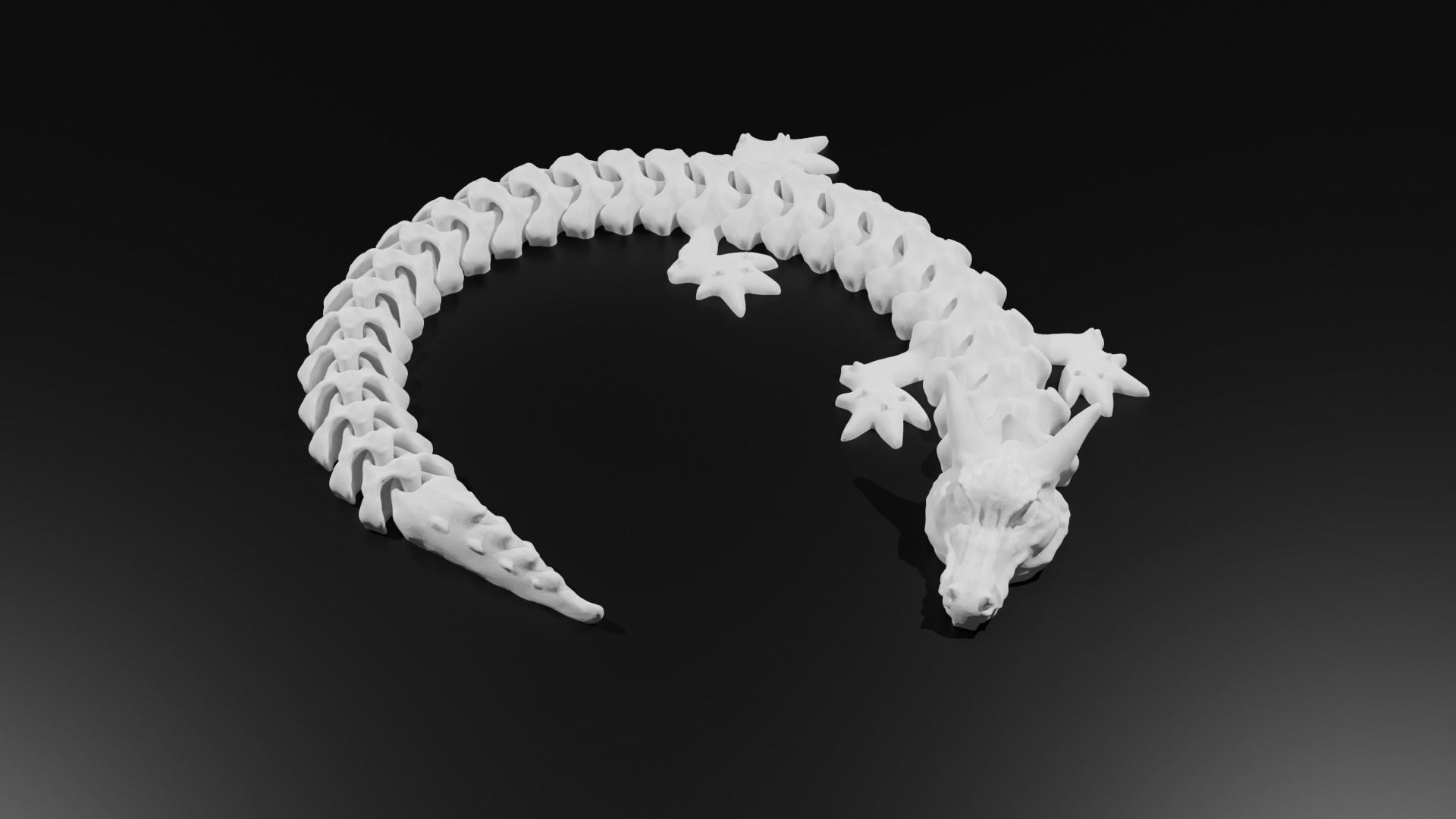 Articulated flexi dragon fidget toy 3D print model_6
