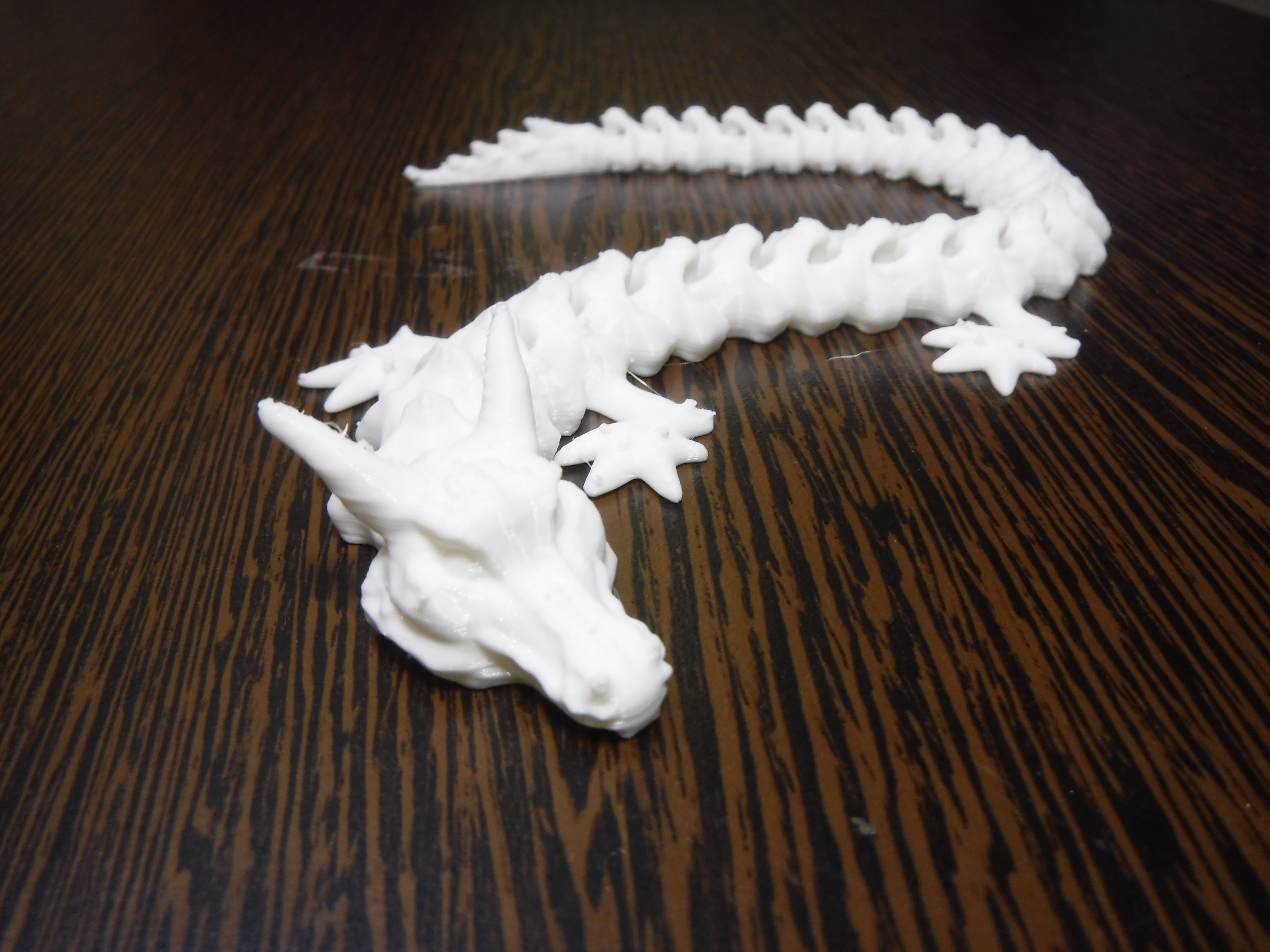 Articulated flexi dragon fidget toy 3D print model_5