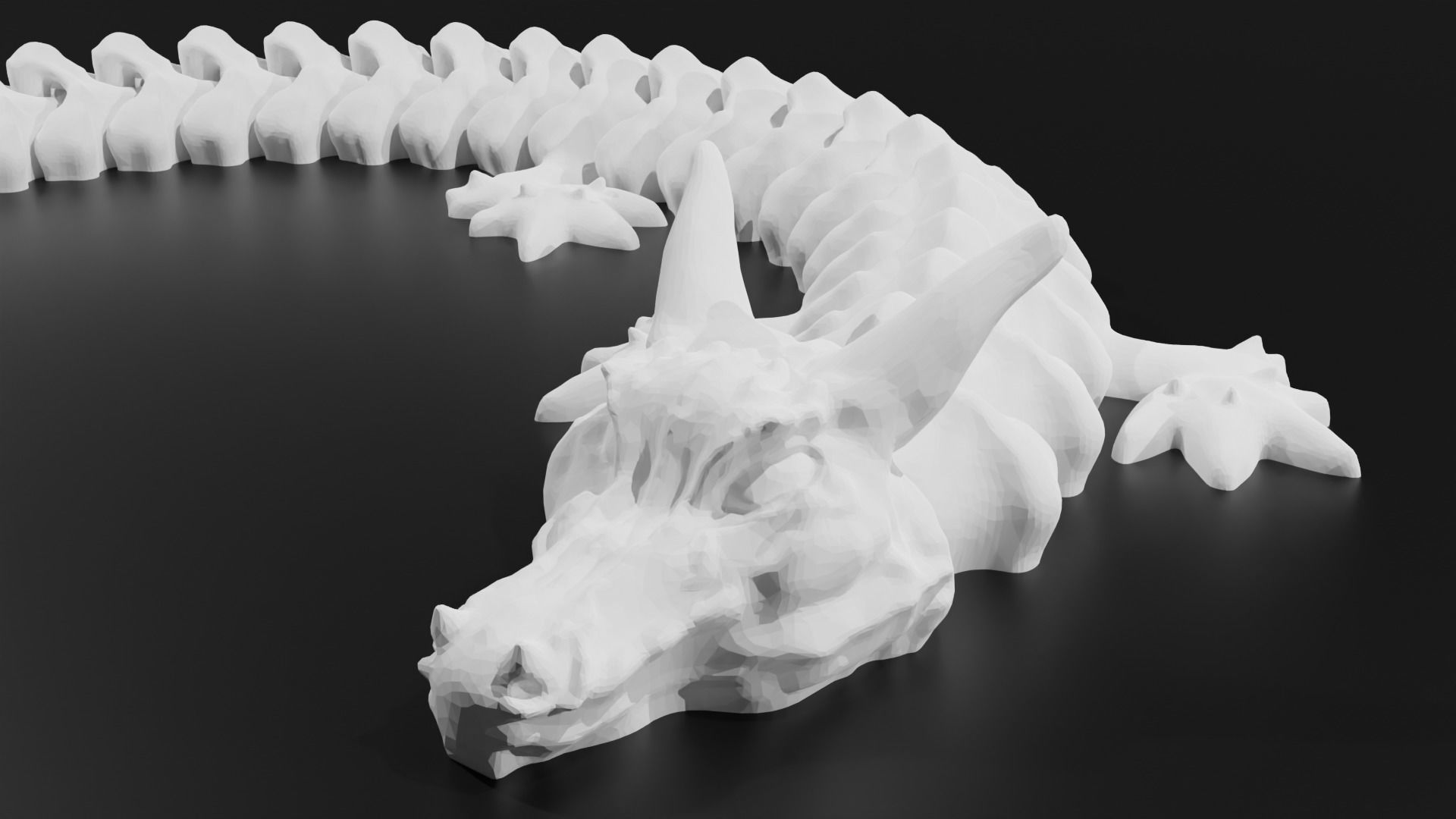 Articulated flexi dragon fidget toy 3D print model_7