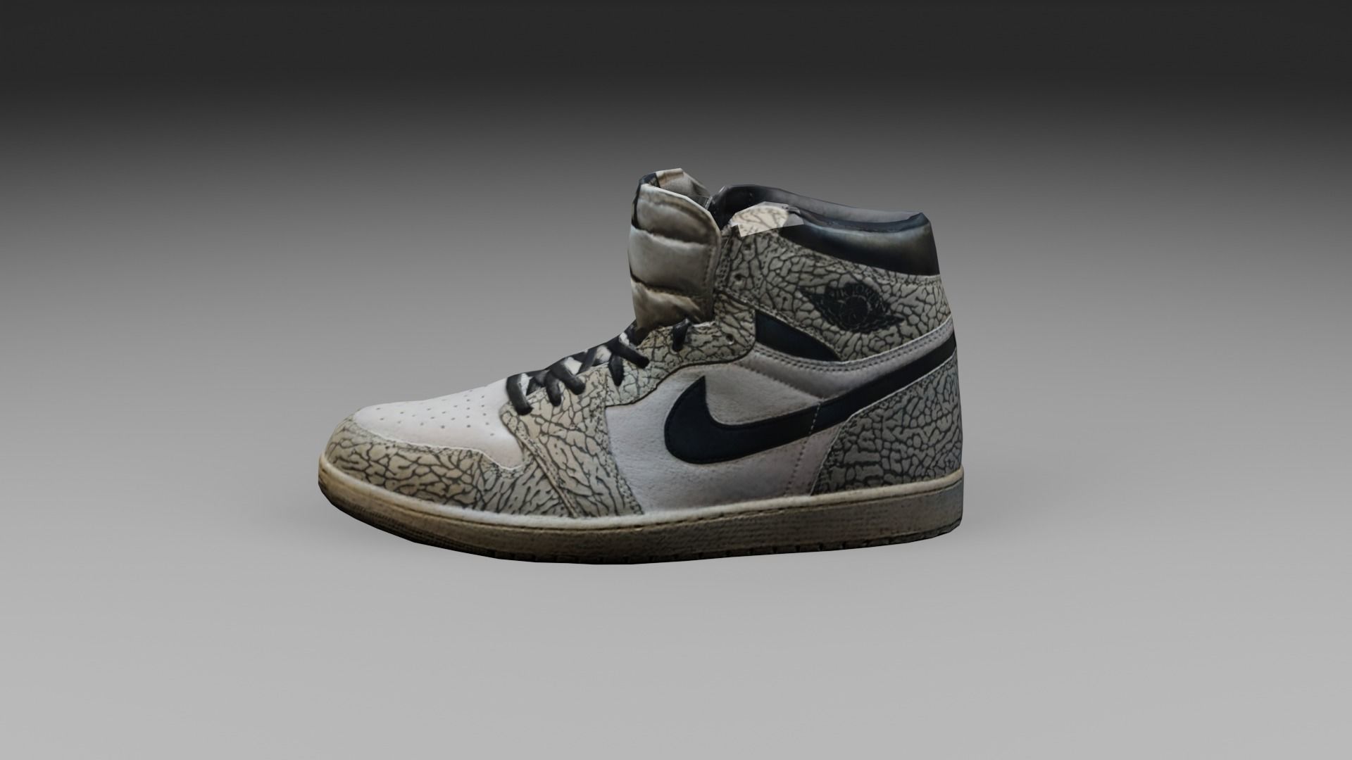 Nike Air Jordan 1Retro High OG oldgray LP Game ready Low-poly 3D model_3