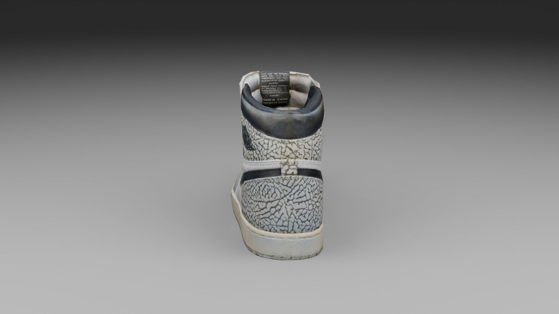 Nike Air Jordan 1Retro High OG oldgray LP Game ready Low-poly 3D model_4