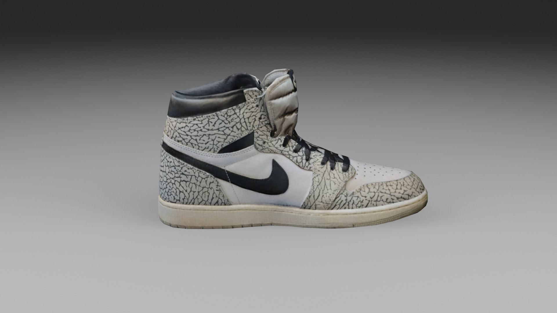 Nike Air Jordan 1Retro High OG oldgray LP Game ready Low-poly 3D model_1