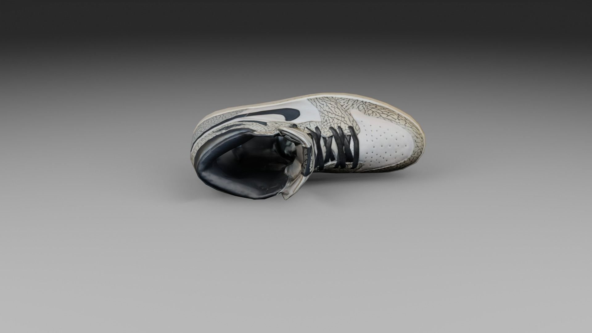 Nike Air Jordan 1Retro High OG oldgray LP Game ready Low-poly 3D model_6