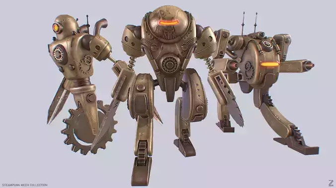 Steampunk mech collection 