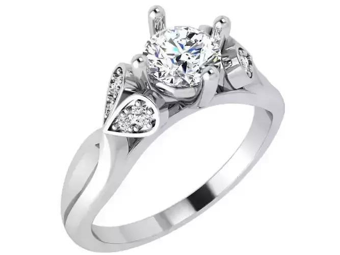 Round Diamond Cathedral Setting Ring 4739
