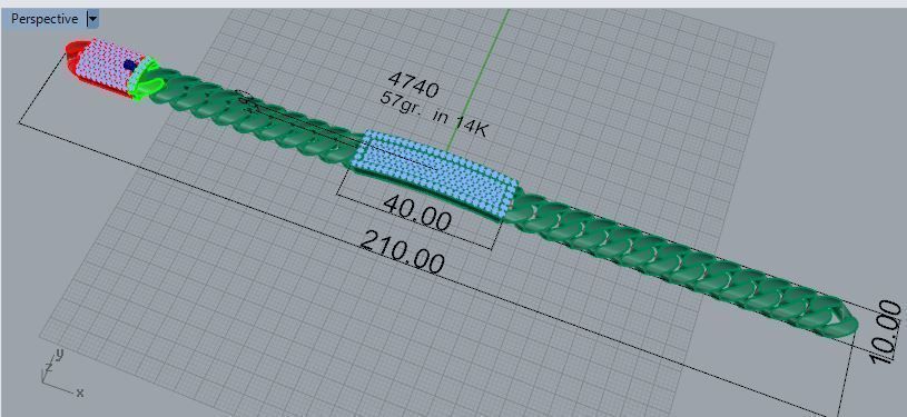 Cumin Chain Bracelet 4740 3D print model_7