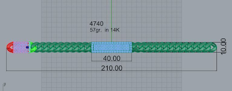 Cumin Chain Bracelet 4740 3D print model_4