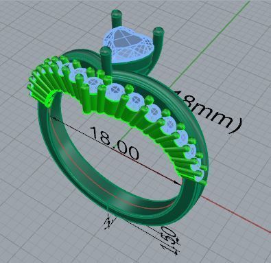 Heart Diamond Unique Ring 4744 3D print model_7