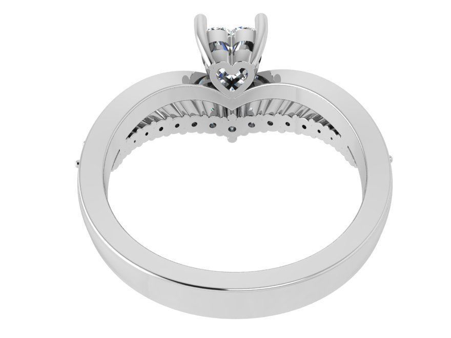 Heart Diamond Unique Ring 4744 3D print model_3