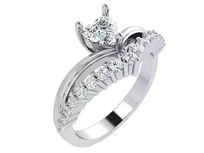 Heart Diamond Unique Ring 4744