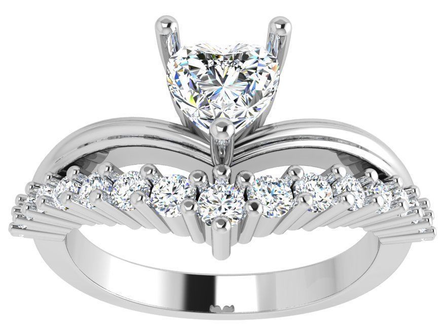 Heart Diamond Unique Ring 4744 3D print model_2