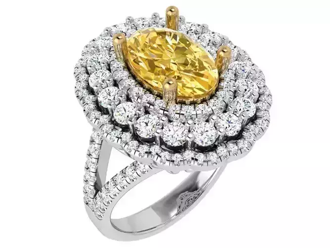 Oval Halo Split Shank Ring 4745