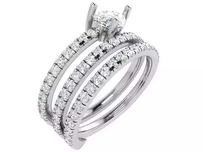 Pear Diamond Spiral Ring 4749