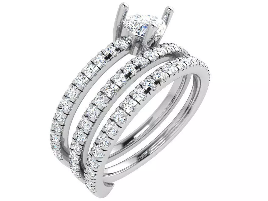 Pear Diamond Spiral Ring 4749 3D print model