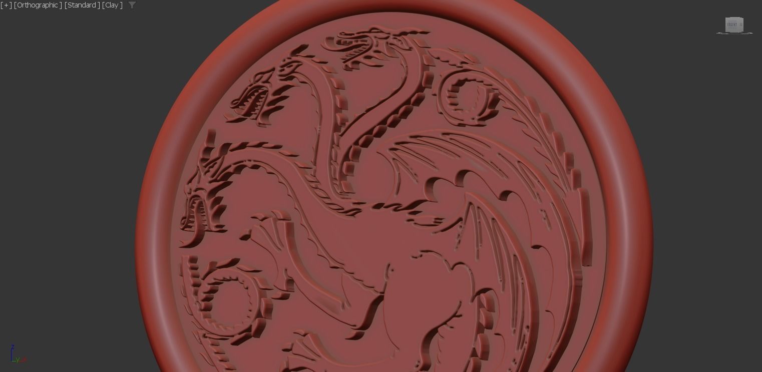 Three-Headed Dragon gold pendant jewelry 3D print model_8