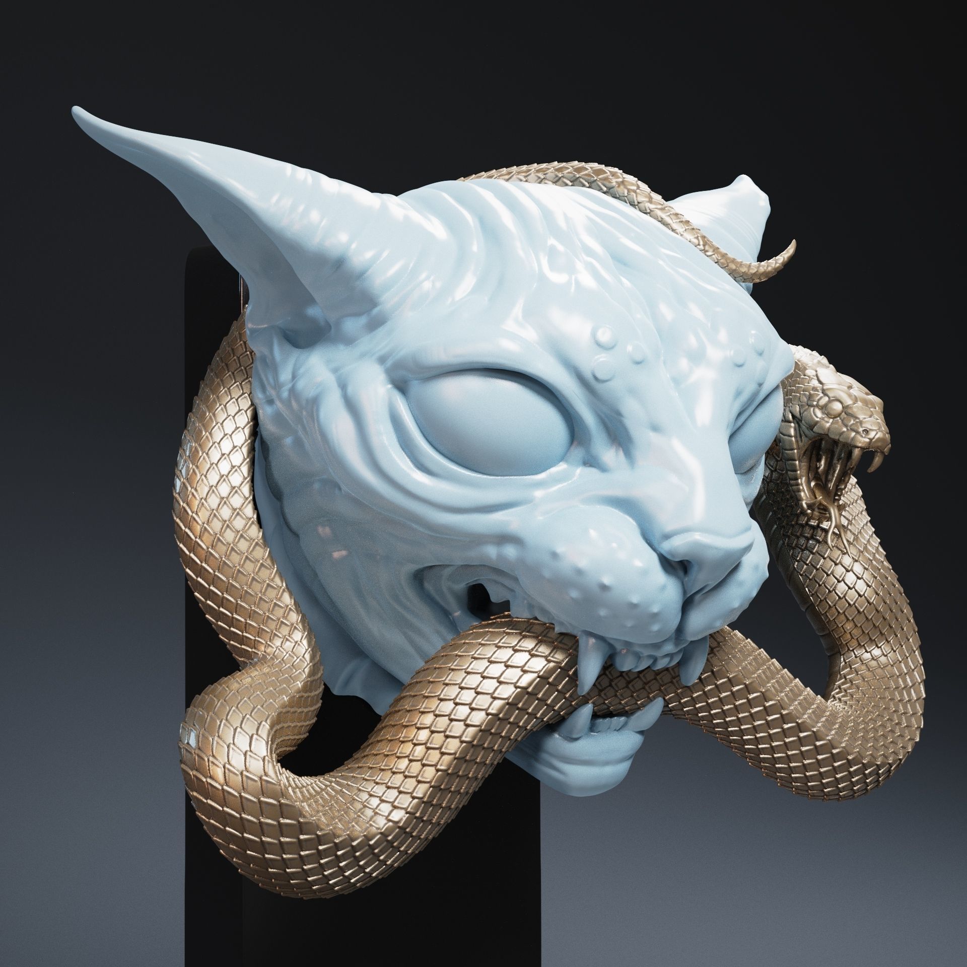  Cat Sphynx Snake  3D print model_1