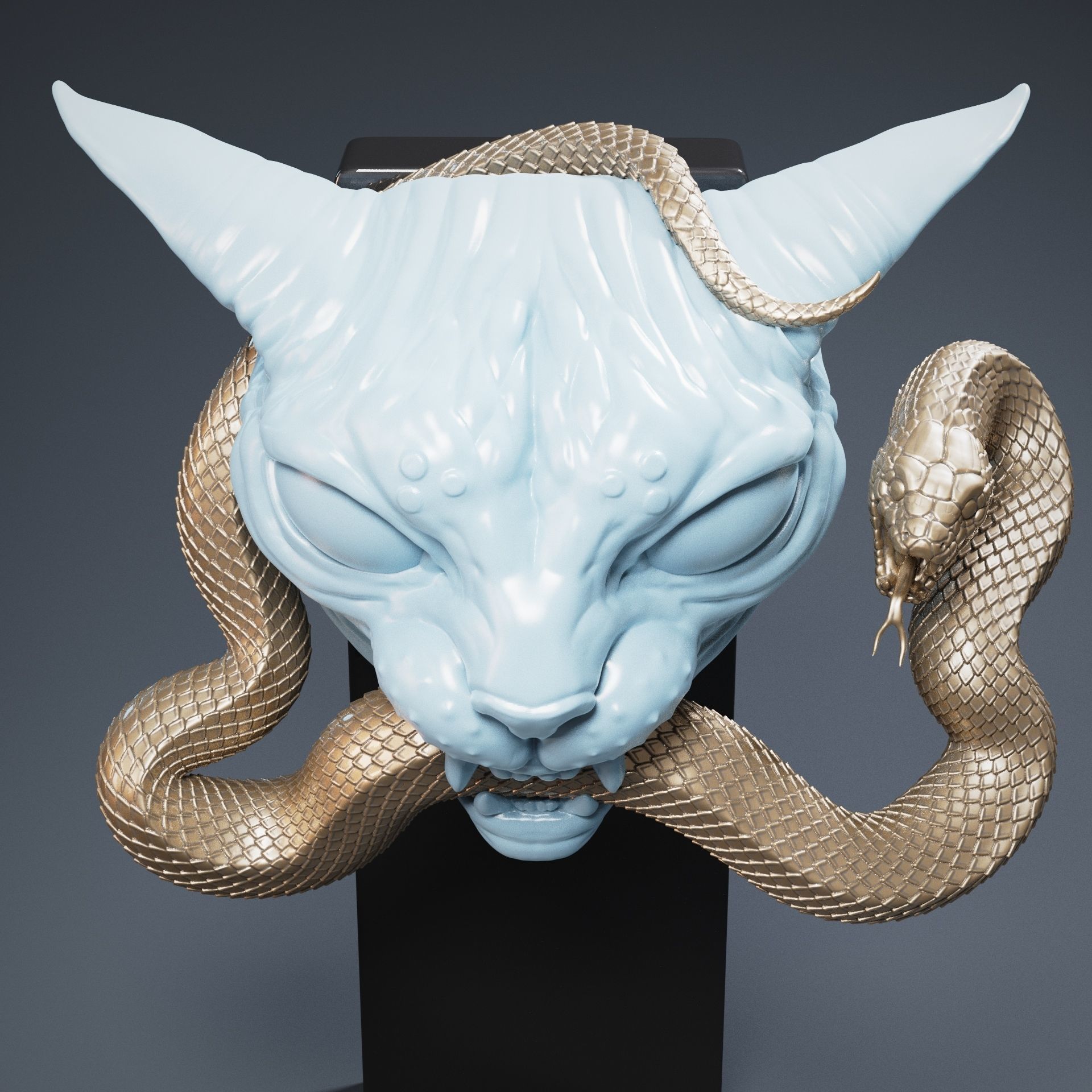  Cat Sphynx Snake  3D print model_3