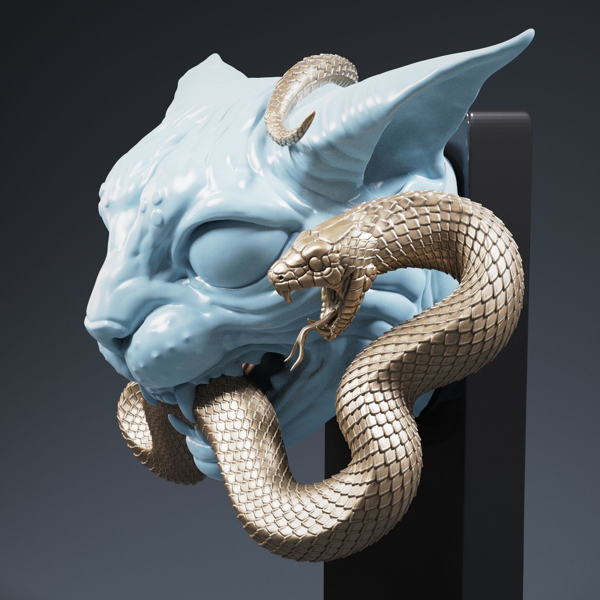  Cat Sphynx Snake  3D print model_2