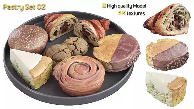 Pastry Set 02 3D model