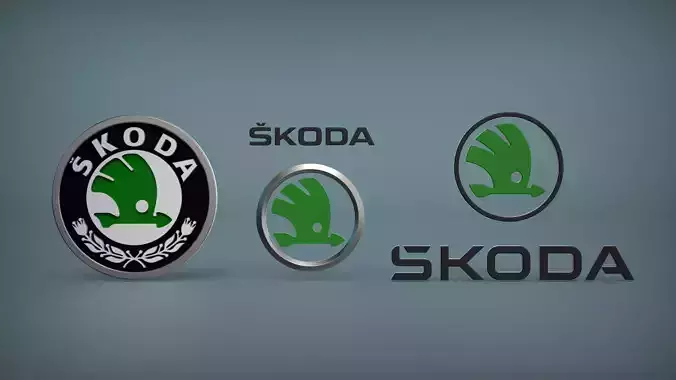 Skoda Logo Set 3D print model
