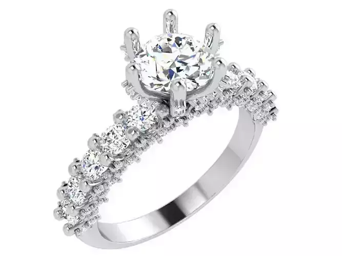 Round Diamond Six Peg Setting Ring 4755