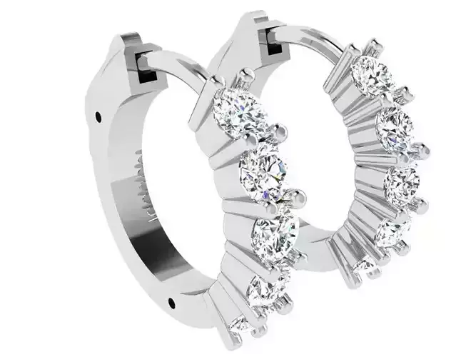Hoop Round Diamond Earring 4758
